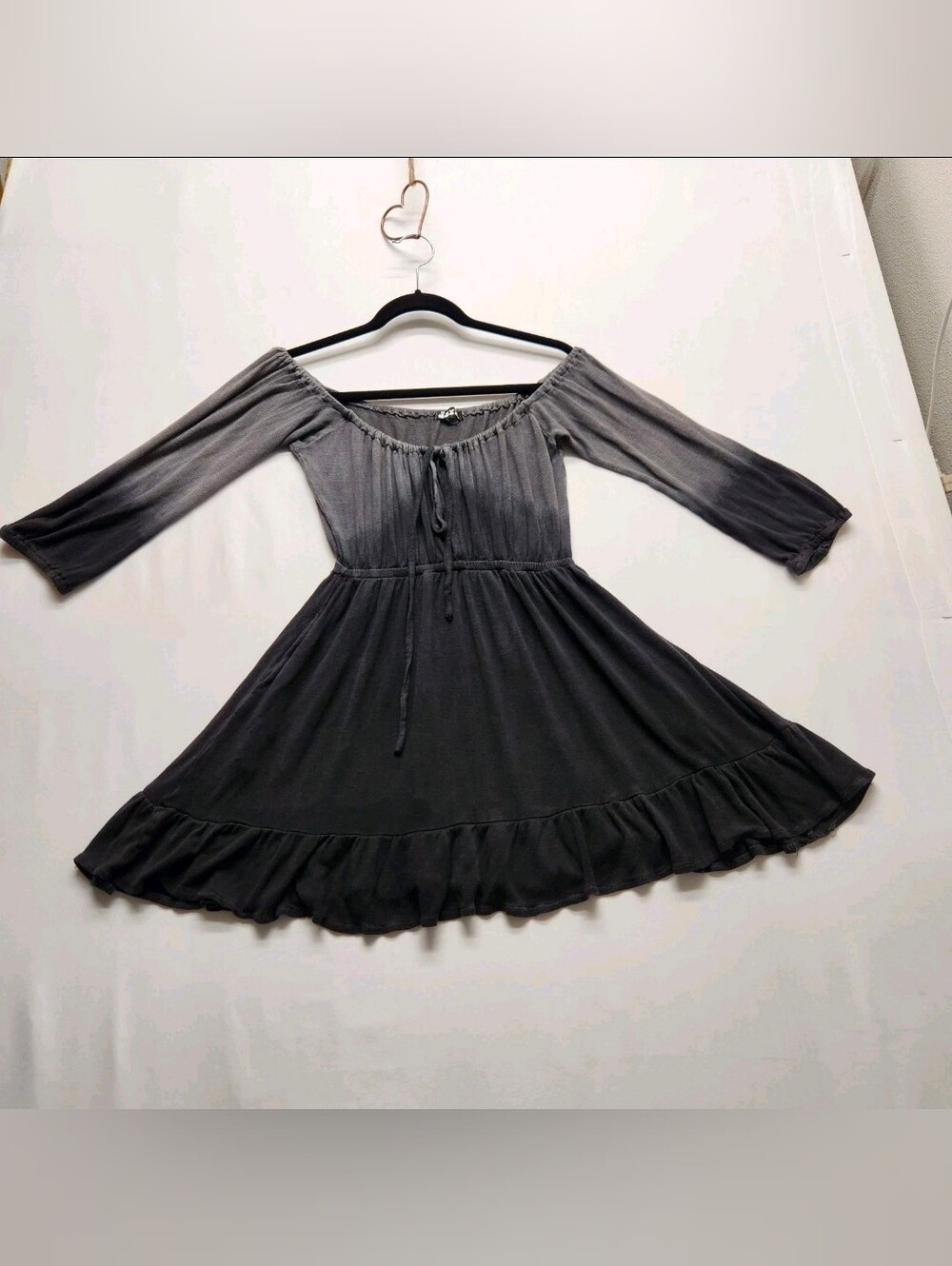 ⭐️Jaxli Whimsigoth Ombre Peasant Dress Cotton M Fairy Grunge Boho Goth